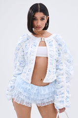 TALK TO ME NICE CORSETED JACKET IN WHITE