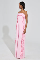 MONICA RUFFLED JUMPSUIT IN PINK