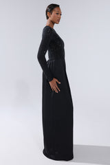 MONACO SATIN MESH JUMPSUIT WITH RHINESTONES