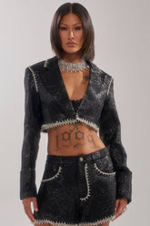TWILIGHT ZONE EMBELLISHED BROCADE BLAZER