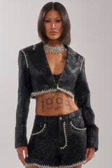 TWILIGHT ZONE EMBELLISHED BROCADE BLAZER