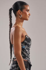 TIME TO CELEBRATE AND DANCE RHINESTONE CORSET