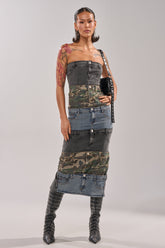 PATCHWORK PARADOX DENIM MAXI DERSS