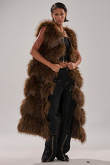 CAN'T BE BOTHERED PANELED FUR VEST