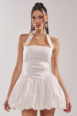 BALLERINA POPLIN MINI DRESS IN WHITE