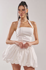 BALLERINA POPLIN MINI DRESS IN WHITE