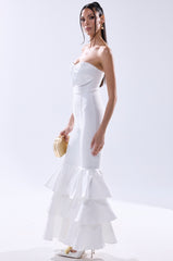 I JUST WANNA DANCE FLARE LEG JUMPSUIT IN WHITE