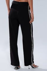 TALK TO ME TROUSER WITH RHINESTONE