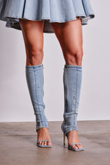 AZALEA WANG ALISHAS DENIM GLADIATOR STILETTO SANDAL