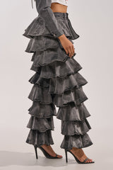 LOOK THIS WAY RUFFLE DENIM PANT