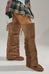 AZALEA WANG EDMUND BROWN FLAT WESTERN BOOT