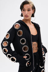 THROUGH THE NIGHT SWEATSHIRT WITH HOLES