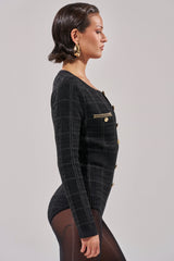 HOLIDAY TIME PLAID ROMPER