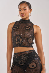 ALL EYES ON ME FLORAL MOCKNECK TOP