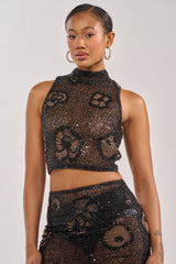 ALL EYES ON ME FLORAL MOCKNECK TOP