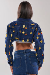 JUST A CRUSH CROPPED DENIM JACKET