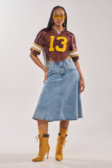 BRITNEY MIDI DENIM SKIRT