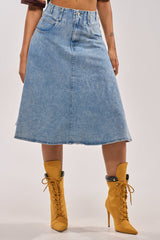 BRITNEY MIDI DENIM SKIRT