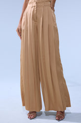 HANSEL MOCHA SATIN PALAZZO PANT