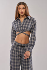 JANE PLAID BUTTON DOWN