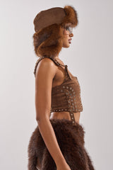 TAKE ME TO THE RODEO HOODED FUR TOP
