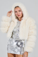 JOLENE FAUX FUR COAT IN WHITE