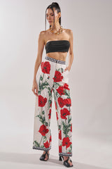 BELLADONNA PRINT PALAZZO PANTS IN WHITE MULTI