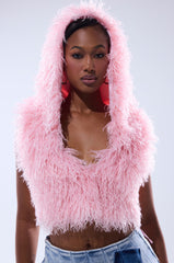 THINK ABOUT YOU ALL THE TIME FUR BLOUSE IN PINK