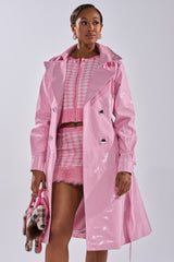 MITICA PATENT TRENCH IN BUBBLEGUM PINK