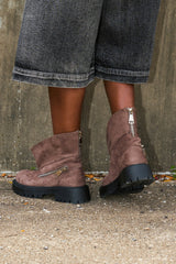 AZALEA WANG MOHSEN MOCHA COMBAT BOOTIE
