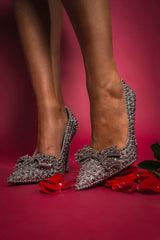 AZALEA WANG HEMITATE STONE EMBELLISHED PUMP