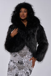 LOSING IT HOODED FAUX FUR