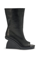 AZALEA WANG NOLIA BLACK NOVELTY WEDGE BOOTIE