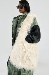 SHAGGADELIC FAUX FUR OVERSIZED TOTE