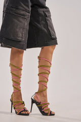 AZALEA WANG RIJN ROPE STILETTO LACE UP SANDAL