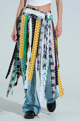 OH SO CHIC PATTERN MIX BELT SKIRT