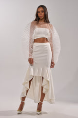 LEMON SATIN MAXI SKIRT