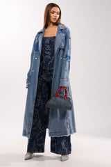 RILEY PATCHWORK DENIM TRENCH