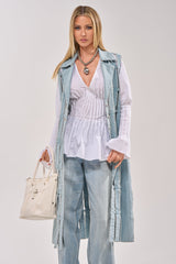 RIGHT THROUGH ME CUTOUT DENIM VEST