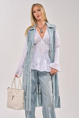 RIGHT THROUGH ME CUTOUT DENIM VEST