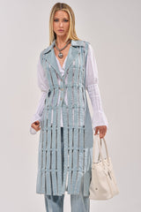 RIGHT THROUGH ME CUTOUT DENIM VEST