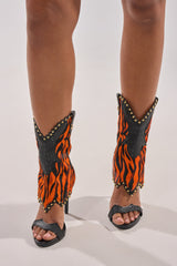AZALEA WANG TAHLIE ORANGE MULTI WESTERN GLADIATOR SANDAL