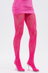 FUSCHIA ALL OVER LACE TIGHT