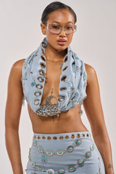 FESTIVAL GIRLY COWL NECK BLOUSE
