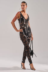BABY I AM THE PARTY LACE JUMPSUIT