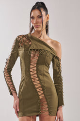 LACED UP MINI DRESS