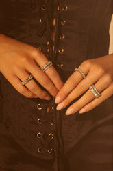 SPEND IT RHINESTONE RING SET