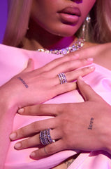SPEND IT RHINESTONE RING SET
