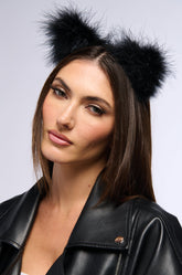 FEATHER CAT EARS IN BLACK