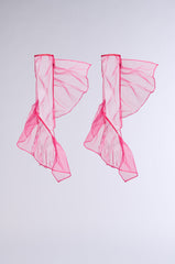 TOO CHIC RUFFLE GLOVES IN HOT PINK